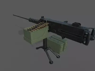 Heavy Machine Gun 3D model Low-poly 3D model