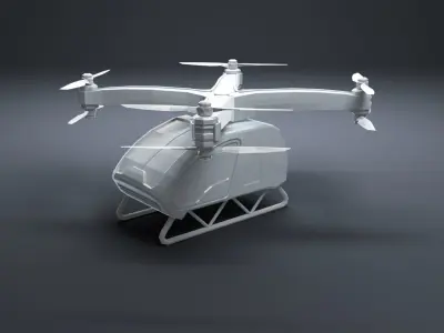 LowPoly SureFly electric helicopter Low-poly 3D model