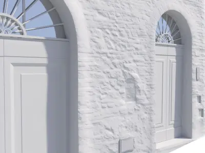 3D Scanned Italian Facade 001 Low-poly 3D model