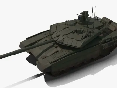 T-90 MS Green Dirt Low-poly 3D model