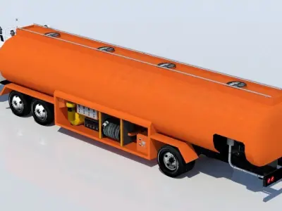 Large 10000 Gallon Airport Fuel Truck static low poly Low-poly 3D model