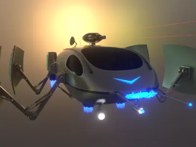 Spaceship Water Strider Cinematic 3D model