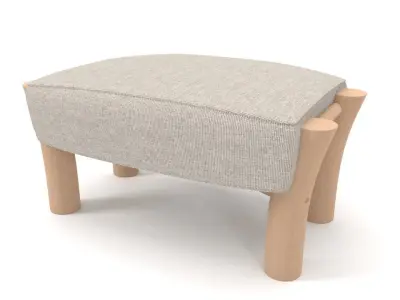 Karimoku New Standard Castor Sofa Ottoman Free 3D model