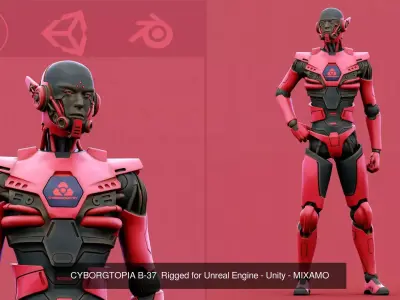 CYBORGTOPIA  HUMANOID COLLECTION 08 3D Model Pack