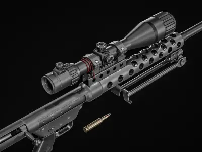 BFG-50 50 Cal Sniper Rifle Low-poly 3D model