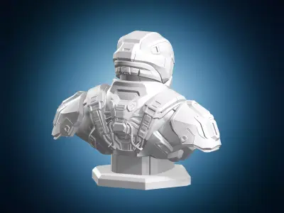 Futuristic Armored Sci Fi Bust 3D print model
