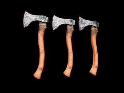 Viking Axe Pack-1 Low-poly 3D model