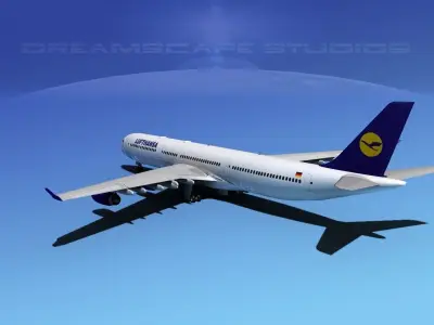 Aibrubs A340-600 Lufthansa 3D model