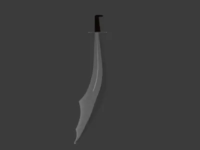 Malhus Sword  Balkan Curved Blade Low-poly 3D model