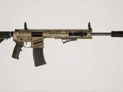 Assault Rifle 2 Used Low-poly 3D model