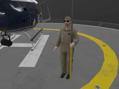  AS-350 Baltimore County Police Animated Low-poly 3D model