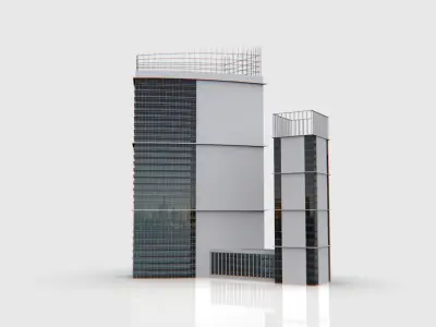 Central Building Low-poly 3D model