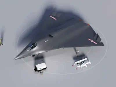 military aircraft Low-poly 3D model