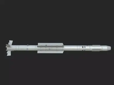 Chinese PL10 Infrared guided Air-to-Air missile PL-10 Low-poly 3D model