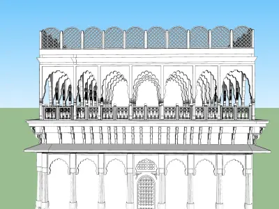 indian jodhpuri stone ghanta ghar sumer gate 3d modal 3D model