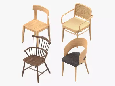 Classic Chairs Set Free 3D model