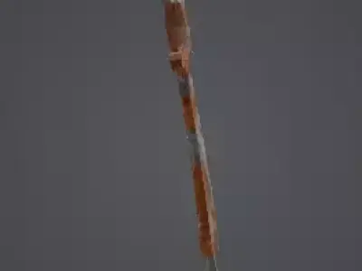 Low Poly Rusty Pirate Cutlass Sword Low-poly 3D model