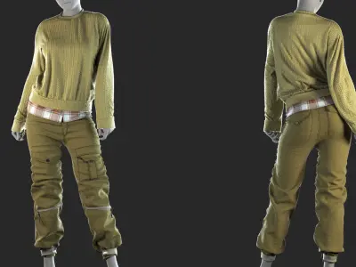 Army Girl - Marvelous Designer with Video Process 3D model