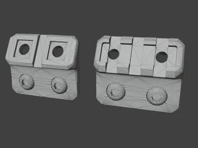 MLOK offset mounts Low-poly 3D model