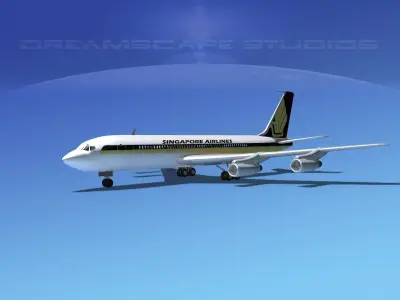 Boeing 707 Singapore Airlines 3D model