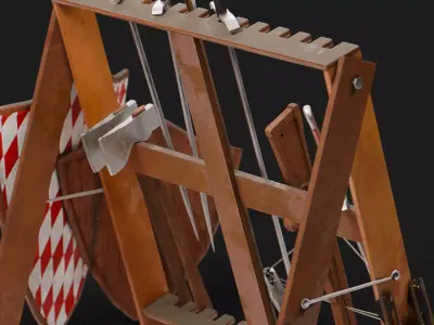 Medieval Weapons Rack 3D model