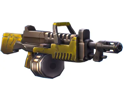 LowPoly Sci-Fi Assault Heavy Machine Gun Low-poly 3D model