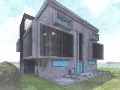 Commercial building design and rendering in lumion sketchmode 3D model