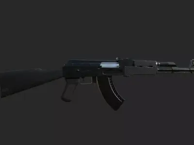 AK-47 Black Low-poly 3D model
