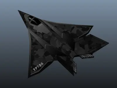 Stealth Fighter Low-poly 3D model