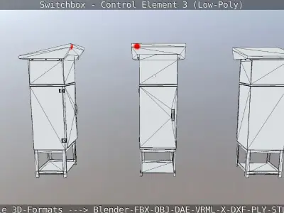 Switchbox - Control Element 3 - Low-Poly Low-poly 3D model