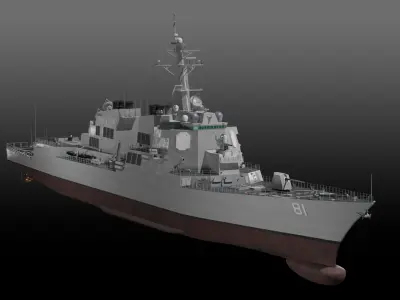USS Winston S Churchill Arleigh Burke Flight IIA 3D model