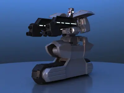 Track Drive Inline Skate Battle Robot 3D model