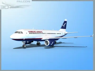 Falcon3D A319 Hamburg Airways 3D model