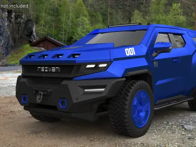 SUV Rezvani Vengeance 2024 Blue Simplified 3D model