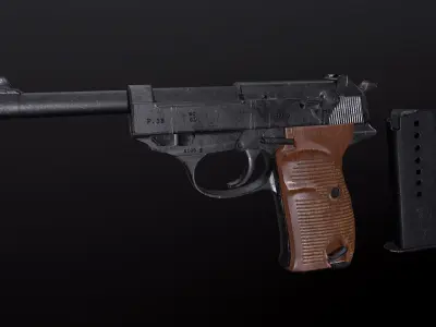 Walther P38 Low-poly PBR Free low-poly 3D model