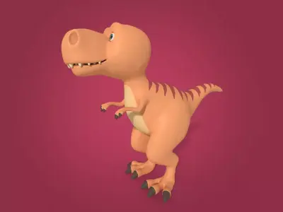 Cartoon Dinosaur Trex Free 3D model