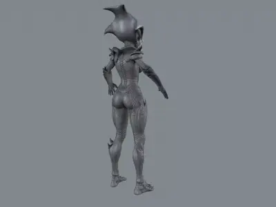 Alien Commander - Sci-Fi Enemy Rigged Game-Ready  Low-poly 3D model