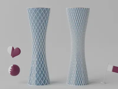 Tornado Tower Doha Qatar Landmark 3D model