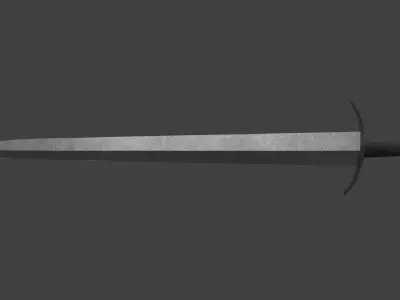 Short One-Handed Sword Broadsword Low-poly 3D model