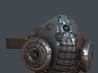Gas mask helmet 3d model scifi Low-poly Low-poly 3D model 63
