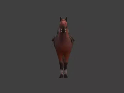 Low Poly Horse  Low-poly 3D model