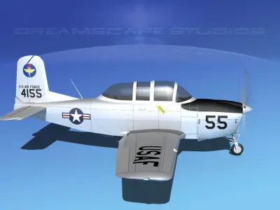 Beechcraft T-34 Mentor V02 USAF 3D model