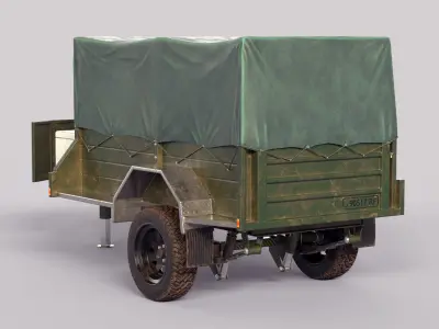 Car Trailer Vehicle Carrier Low-poly 3D model