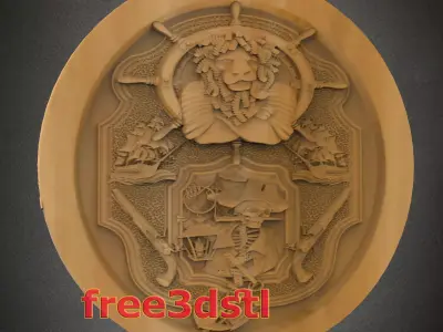 Sea Lion oval 3D STL Model for CNC Router Free 3D print model