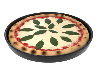 Pasties dumplings and pizzas Margherita Pizza 3D model