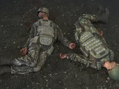 Fallen Soldier 4 Low-poly 3D model