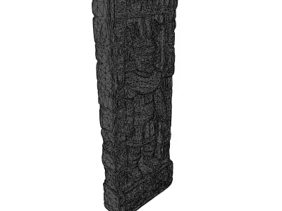Ancient Mayan Stone Warrior Statue Low-poly 3D model