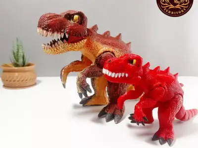 Flexi T-rex With Movable Jaw Almost Print In Place No Support 3D print model