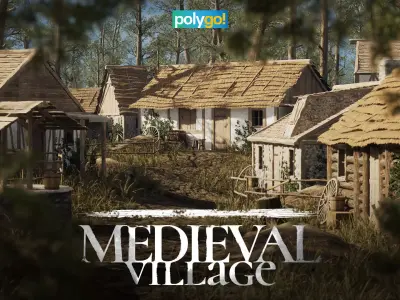 Medieval Village - A Middle Ages Environment Pack Buildings Kit Low-poly 3D model