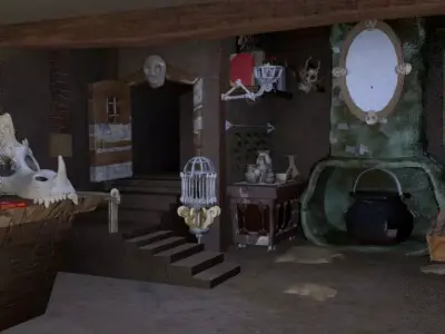 House cartoon Low-poly 3D model